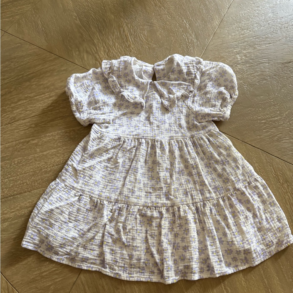 Zara Cream Tiered Sundress with Puff Sleeves
